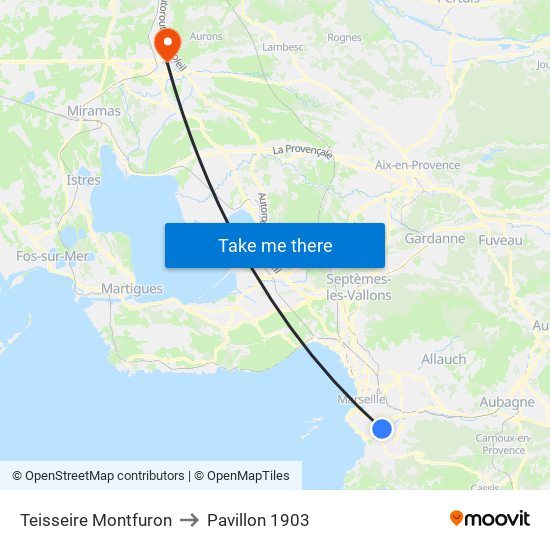 Teisseire Montfuron to Pavillon 1903 map