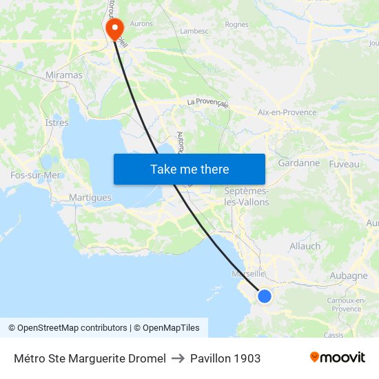 Sainte-Marguerite Dromel to Pavillon 1903 map