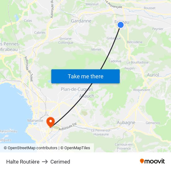 Halte Routière to Cerimed map