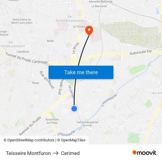 Teisseire Montfuron to Cerimed map