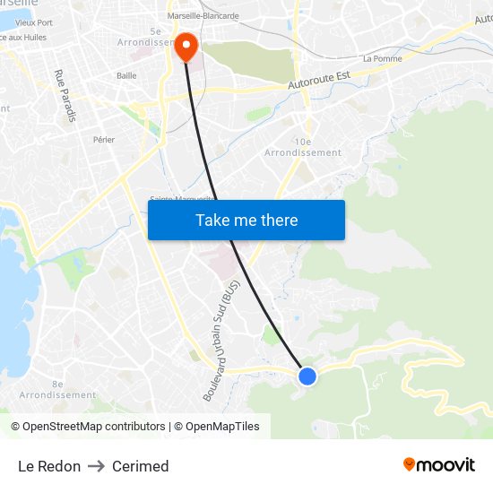 Le Redon to Cerimed map