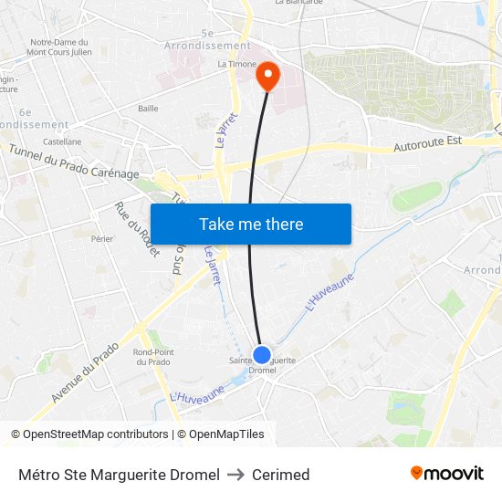 Sainte-Marguerite Dromel to Cerimed map