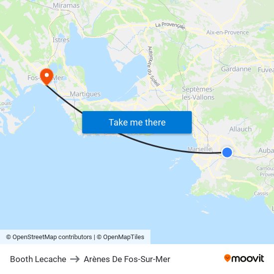 Booth Lecache to Arènes De Fos-Sur-Mer map