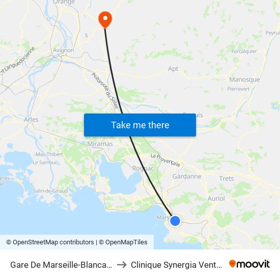 Gare De Marseille-Blancarde to Clinique Synergia Ventoux map