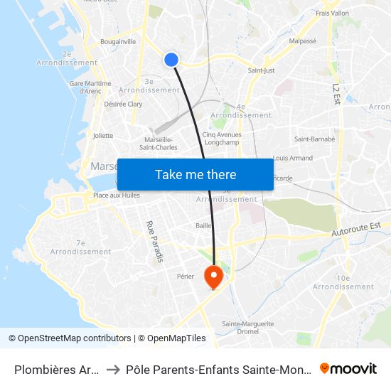 Plombières Arnal to Pôle Parents-Enfants Sainte-Monique map