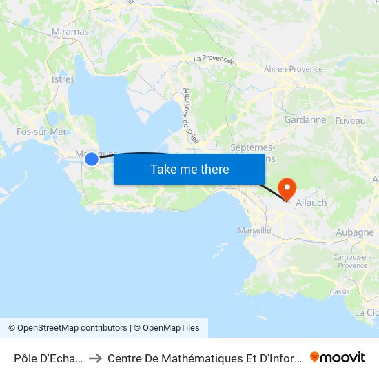 Pôle D'Echange to Centre De Mathématiques Et D'Informatique map