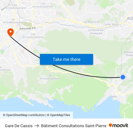 Gare De Cassis to Bâtiment Consultations Saint-Pierre map