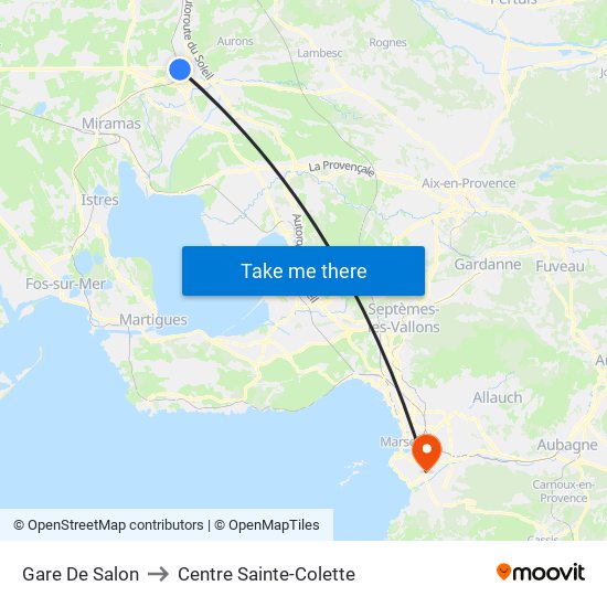 Gare De Salon to Centre Sainte-Colette map