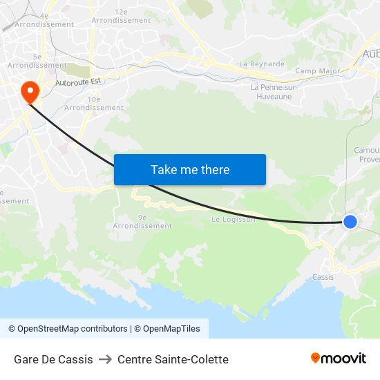 Gare De Cassis to Centre Sainte-Colette map