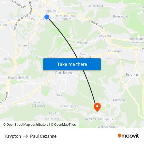 Krypton to Paul Cezanne map