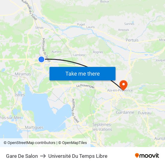 Gare De Salon to Université Du Temps Libre map