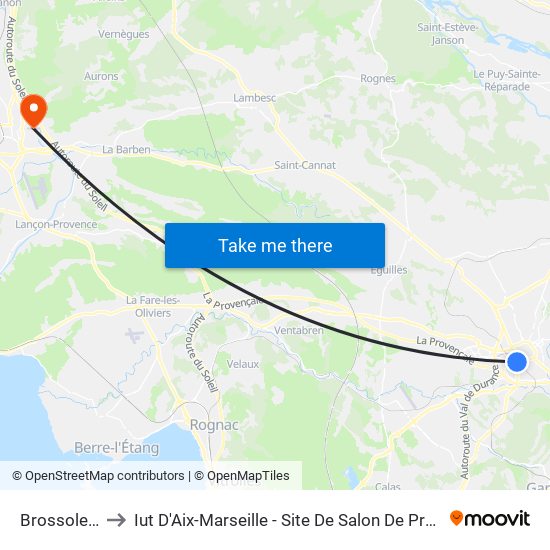 Brossolette to Iut D'Aix-Marseille - Site De Salon De Provence map