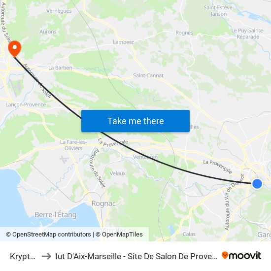 Krypton to Iut D'Aix-Marseille - Site De Salon De Provence map