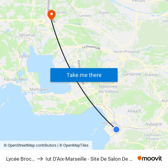Lycée Brochier to Iut D'Aix-Marseille - Site De Salon De Provence map