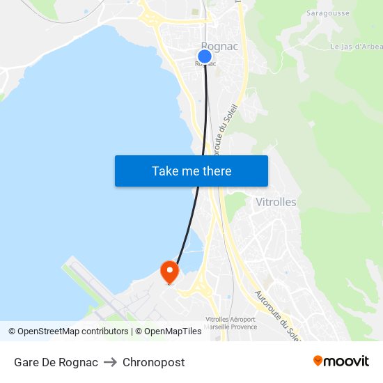 Gare De Rognac to Chronopost map