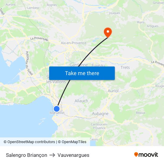 Salengro Briançon to Vauvenargues map