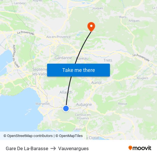 Gare De La-Barasse to Vauvenargues map