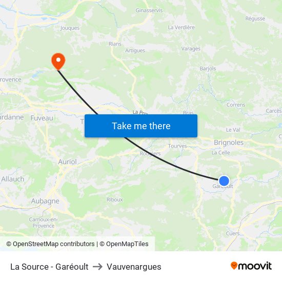 La Source - Garéoult to Vauvenargues map