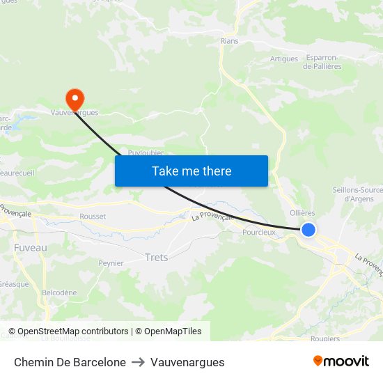 Chemin De Barcelone to Vauvenargues map