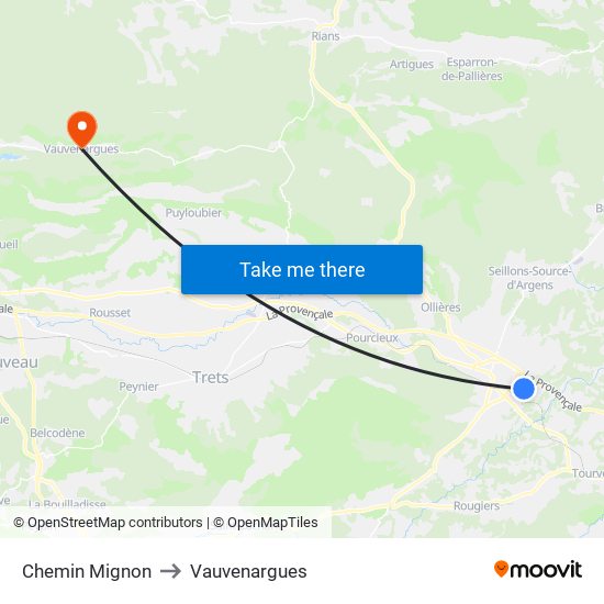 Chemin Mignon to Vauvenargues map