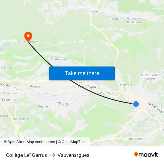 Collège Leï Garrus to Vauvenargues map