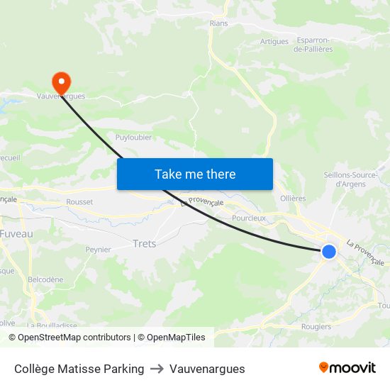 Collège Matisse Parking to Vauvenargues map