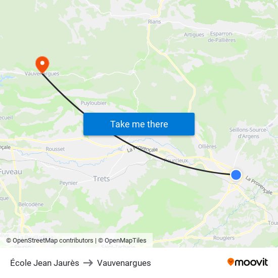 École Jean Jaurès to Vauvenargues map