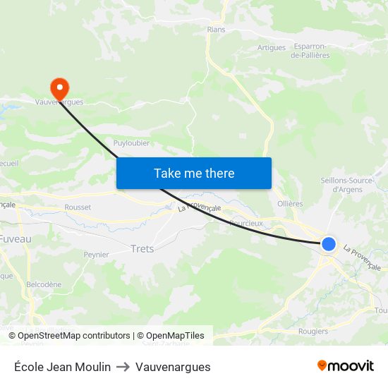 École Jean Moulin to Vauvenargues map