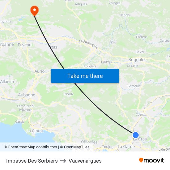 Impasse Des Sorbiers to Vauvenargues map