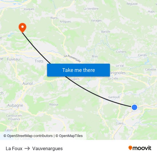 La Foux to Vauvenargues map