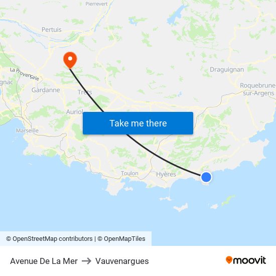 Avenue De La Mer to Vauvenargues map
