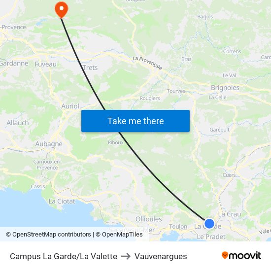 Campus La Garde/La Valette to Vauvenargues map