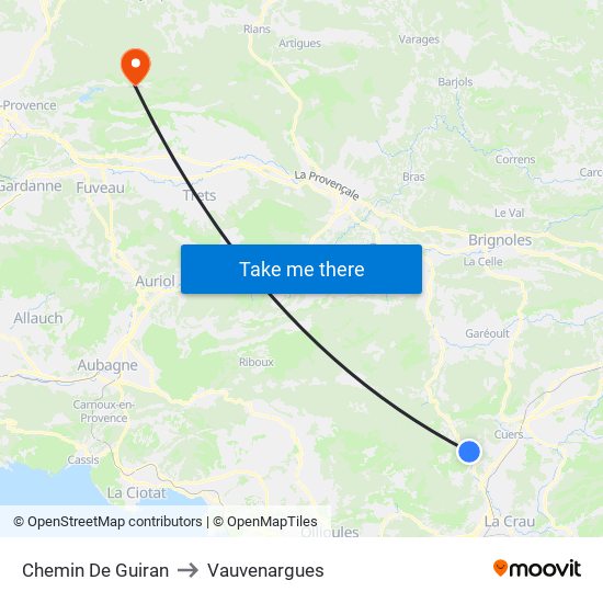 Chemin De Guiran to Vauvenargues map