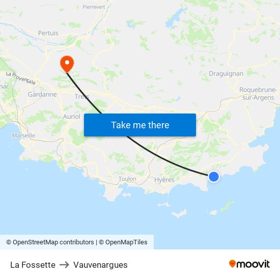 La Fossette to Vauvenargues map