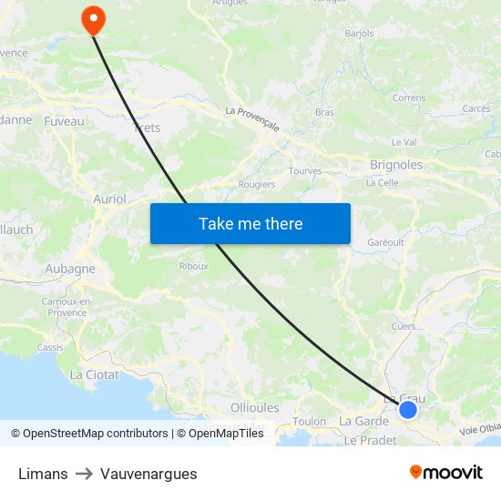 Limans to Vauvenargues map