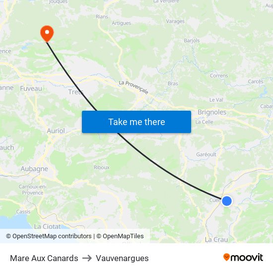 Mare Aux Canards to Vauvenargues map