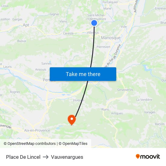 Place De Lincel to Vauvenargues map
