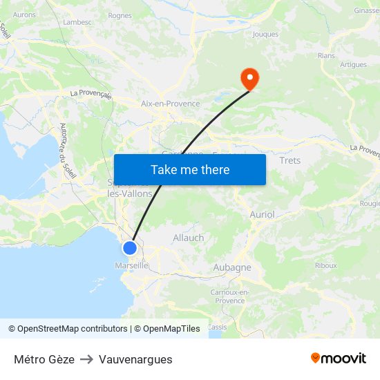 Métro Gèze to Vauvenargues map