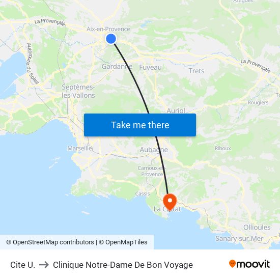 Cite  U. to Clinique Notre-Dame De Bon Voyage map