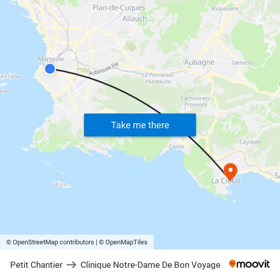 Petit Chantier to Clinique Notre-Dame De Bon Voyage map