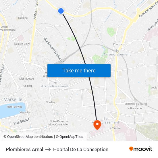 Plombières Arnal to Hôpital De La Conception map