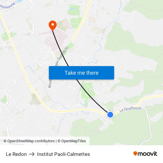 Le Redon to Institut Paoli-Calmettes map