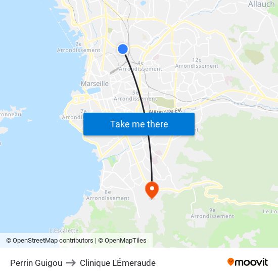 Perrin Guigou to Clinique L'Émeraude map