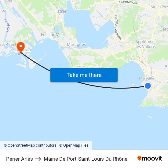 Périer Arles to Mairie De Port-Saint-Louis-Du-Rhône map