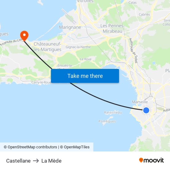 Castellane to La Mède map