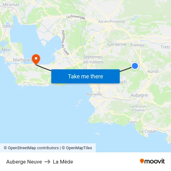 Auberge Neuve to La Mède map