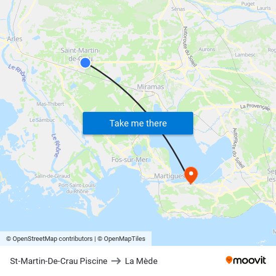 St-Martin-De-Crau Piscine to La Mède map