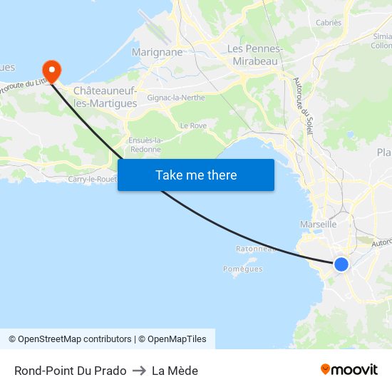 Rond-Point Du Prado to La Mède map