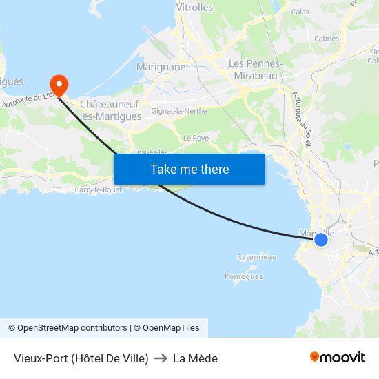 Vieux-Port (Hôtel De Ville) to La Mède map