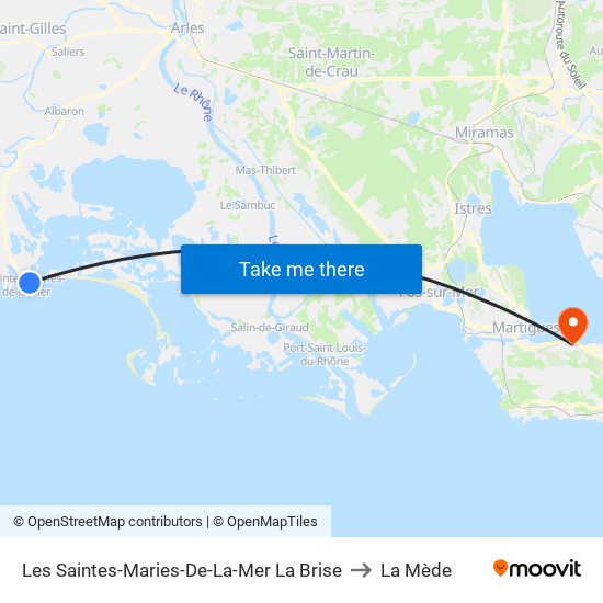 Les Saintes-Maries-De-La-Mer La Brise to La Mède map